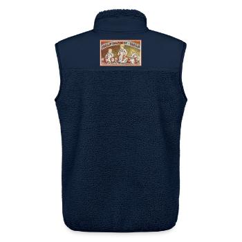 Half Parent, Half Coffee – Vintage Look - Unisex Sherpaweste von Stanley/Stella - Navy - Hinten - AI Model Male 178 light (178cm)