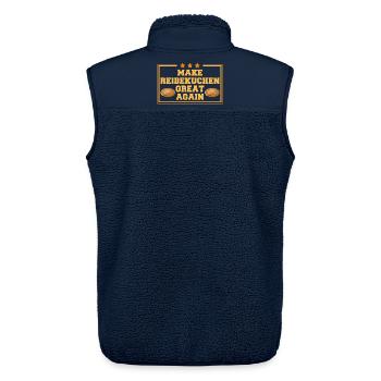 Make Potato Pancakes Great Again - Potato Pancakes - Unisex Sherpa Gilet by Stanley/Stella - navy - Back - AI Model Male 178 light (178cm)