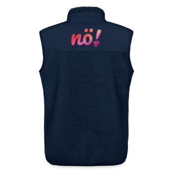 Nope neon pink & purple gradient with the slogan Nope. - Unisex Sherpa Gilet by Stanley/Stella - navy - Back - AI Model Male 178 light (178cm)