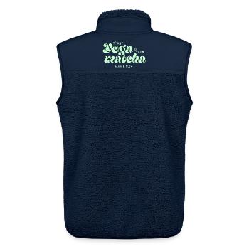 First Yoga Then Matcha Typo-Design - Unisex Sherpaweste von Stanley/Stella - Navy - Hinten - AI Model Male 178 light (178cm)