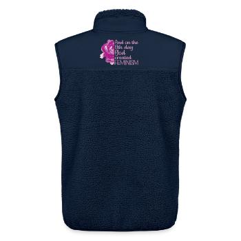And on the 8th day God created Feminism - Unisex Sherpa Gilet by Stanley/Stella - navy - Back - AI Model Male 178 light (178cm)