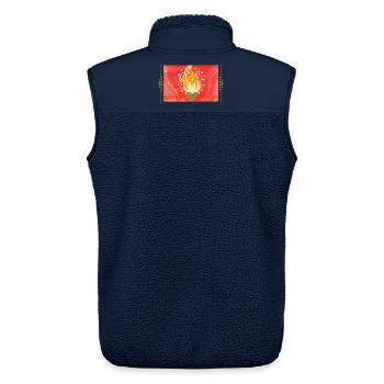 Herzflammen Zeit - November 2025 Sonja von Staden - Unisex Sherpaweste von Stanley/Stella - Navy - Hinten - AI Model Male 178 light (178cm)