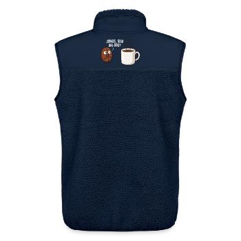 Kaffetrinker Jungs seid ihr das Kaffeebohne - Unisex Sherpaweste von Stanley/Stella - Navy - Hinten - AI Model Male 178 light (178cm)