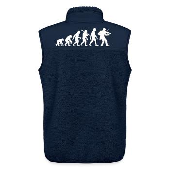 Geiger Evolution Violinist Violine Geige Spielen - Unisex Sherpaweste von Stanley/Stella - Navy - Hinten - AI Model Male 178 light (178cm)
