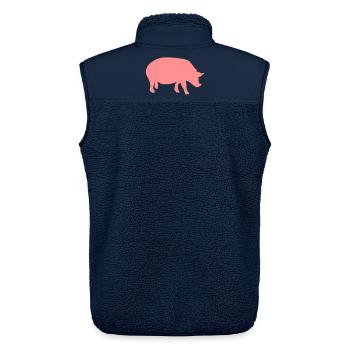 pig - Unisex Sherpa Gilet by Stanley/Stella - navy - Back - AI Model Male 178 light (178cm)