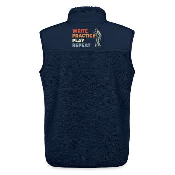 Klarinette Motivation Vintage Look - Unisex Sherpaweste von Stanley/Stella - Navy - Hinten - AI Model Male 178 light (178cm)