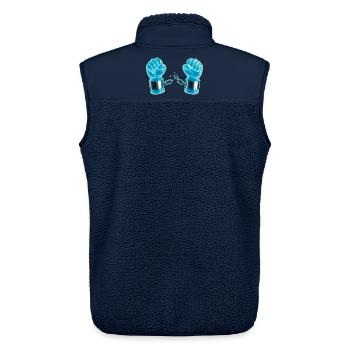 FREIE NACHT – Freiheit und Rechte - Unisex Sherpaweste von Stanley/Stella - Navy - Hinten - AI Model Male 178 light (178cm)