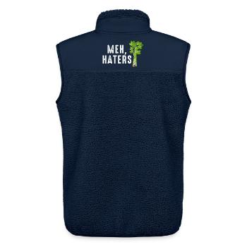Meh Sellerie-Hasser-Tee - Unisex Sherpaweste von Stanley/Stella - Navy - Hinten - AI Model Male 178 light (178cm)