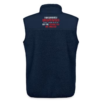 Ich bin derzeit unbeaufsichtigt - Unisex Sherpaweste von Stanley/Stella - Navy - Hinten - AI Model Male 178 light (178cm)