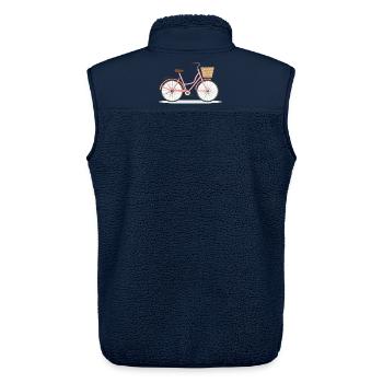 Pink Bicycle with Basket - Unisex Sherpa Gilet by Stanley/Stella - navy - Back - AI Model Male 178 light (178cm)