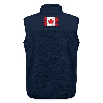 Grunge-Kanadische Flagge - Unisex Sherpaweste von Stanley/Stella - Navy - Hinten - AI Model Male 178 light (178cm)