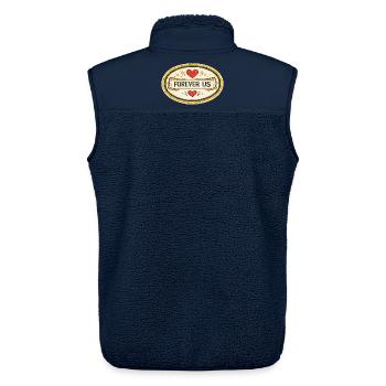 Cadeau de design pour la Saint-Valentin pour toujours nous aimer - Veste sans manches sherpa unisexe Stanley/Stella - marine - Dos - AI Model Male 178 light (178cm)