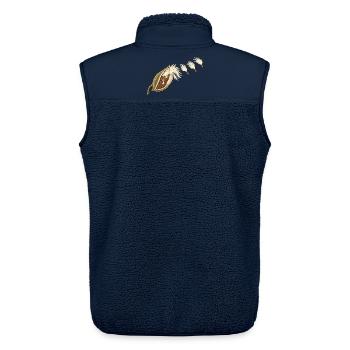 Seidenpflanzenkapsel und treibende Samen - Unisex Sherpaweste von Stanley/Stella - Navy - Hinten - AI Model Male 178 light (178cm)