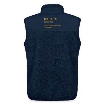 Lehrerin Substantiv Influencerin Schule Geschenk - Unisex Sherpaweste von Stanley/Stella - Navy - Hinten - AI Model Male 178 light (178cm)