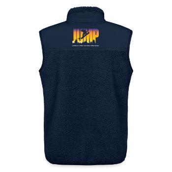 Jump and snowboarder - Unisex Sherpa Gilet by Stanley/Stella - navy - Back - AI Model Male 178 light (178cm)