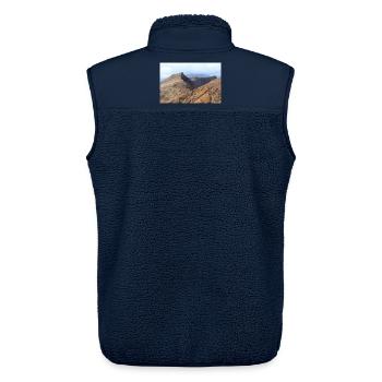 Madeira Portugal Poster - Unisex Sherpa Gilet by Stanley/Stella - navy - Back - AI Model Male 178 light (178cm)