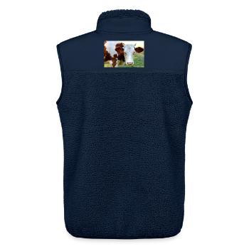Kuh Poster - Unisex Sherpaweste von Stanley/Stella - Navy - Hinten - AI Model Male 178 light (178cm)