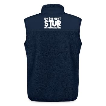 Ich bin nicht stur nur meinungsstabil - Unisex Sherpaweste von Stanley/Stella - Navy - Hinten - AI Model Male 178 light (178cm)