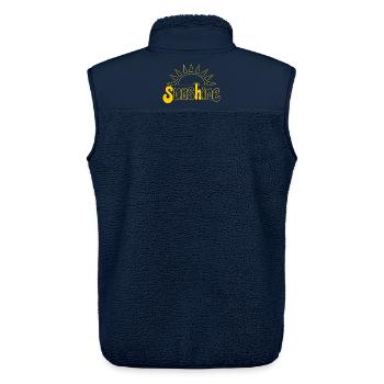 Sonnenaufgang mit Optimismus Motiv - Unisex Sherpaweste von Stanley/Stella - Navy - Hinten - AI Model Male 178 light (178cm)