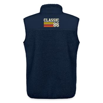 Retro Classic 86 – Born 1986 Vintage Birthday - Unisex Sherpa Gilet by Stanley/Stella - navy - Back - AI Model Male 178 light (178cm)