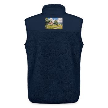 Illustration einer Naturlandschaft - Unisex Sherpaweste von Stanley/Stella - Navy - Hinten - AI Model Male 178 light (178cm)