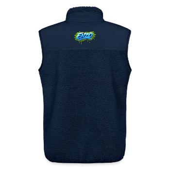 GRAFFITI NAME ENZO FOR PERFECT GIFT PRINTABLE - Unisex Sherpa Gilet by Stanley/Stella - navy - Back - AI Model Male 178 light (178cm)
