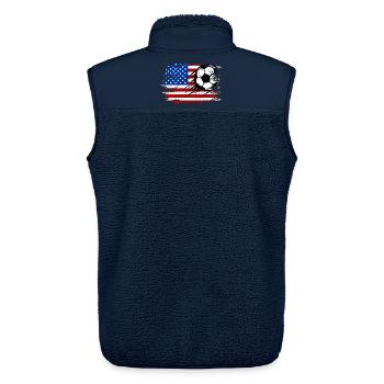USA Flagge Fußball used - Unisex Sherpaweste von Stanley/Stella - Navy - Hinten - AI Model Male 178 light (178cm)