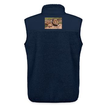 Majestätischer Löwe auf Savanne - Unisex Sherpaweste von Stanley/Stella - Navy - Hinten - AI Model Male 178 light (178cm)