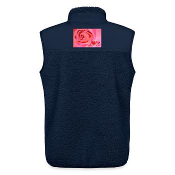 Rosenliebe Farbexplosion Love - Unisex Sherpaweste von Stanley/Stella - Navy - Hinten - AI Model Male 178 light (178cm)