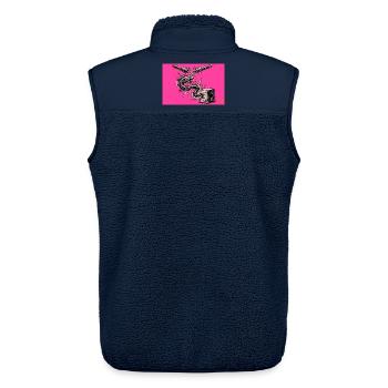 Anarchischer Aal fließt von Kugelschreiber in USB - Unisex Sherpaweste von Stanley/Stella - Navy - Hinten - AI Model Male 178 light (178cm)