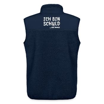 Ich bin schuld ... wie immer - Unisex Sherpaweste von Stanley/Stella - Navy - Hinten - AI Model Male 178 light (178cm)