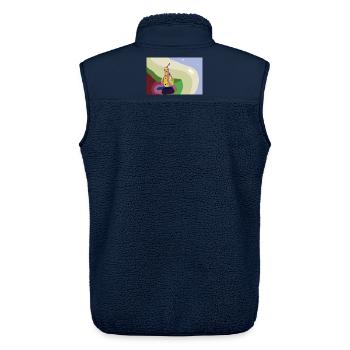 Abstrakte Birne in Pastellen - Unisex Sherpaweste von Stanley/Stella - Navy - Hinten - AI Model Male 178 light (178cm)