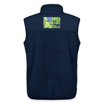 Impressionistische Sonnenlandschaft - Unisex Sherpaweste von Stanley/Stella - Navy - Hinten - AI Model Male 178 light (178cm)