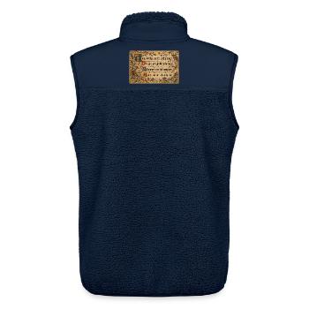 Mittelalterlicher Illumined Jabberwocky - Unisex Sherpaweste von Stanley/Stella - Navy - Hinten - AI Model Male 178 light (178cm)