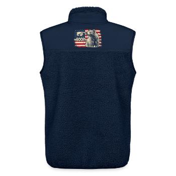 Funny Bear Boop The Snoot American Flag Patriotic - Unisex Sherpaweste von Stanley/Stella - Navy - Hinten - AI Model Male 178 light (178cm)