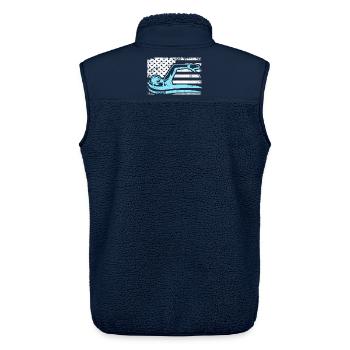 Patriotischer Schwimmer - Unisex Sherpaweste von Stanley/Stella - Navy - Hinten - AI Model Male 178 light (178cm)