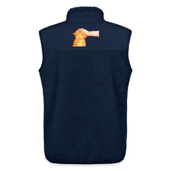 THE HAPPY CAT - Unisex Sherpa Gilet by Stanley/Stella - navy - Back - AI Model Male 178 light (178cm)