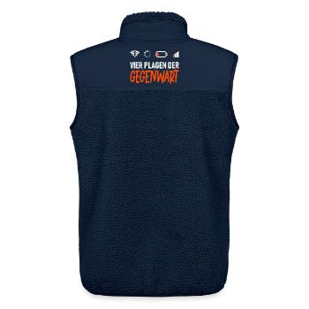 Codeur scientifique QUATRE PLAIES DU PRÉSENT DRÔLE - Veste sans manches sherpa unisexe Stanley/Stella - marine - Dos - AI Model Male 178 light (178cm)