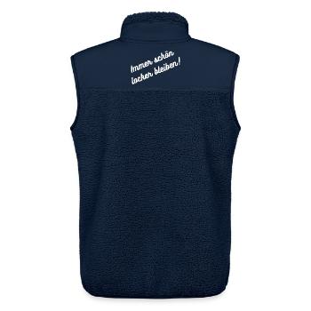 HN Always Laugh Well Stay Sticker Design - Unisex Sherpa Gilet by Stanley/Stella - navy - Back - AI Model Male 178 light (178cm)