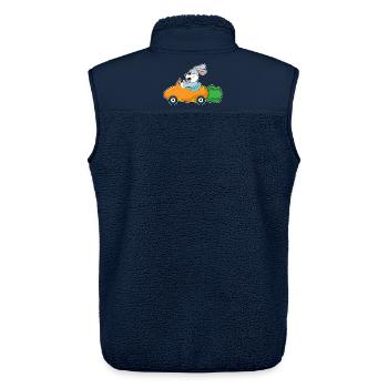 Rabbit Car - Unisex Sherpa Gilet by Stanley/Stella - navy - Back - AI Model Male 178 light (178cm)