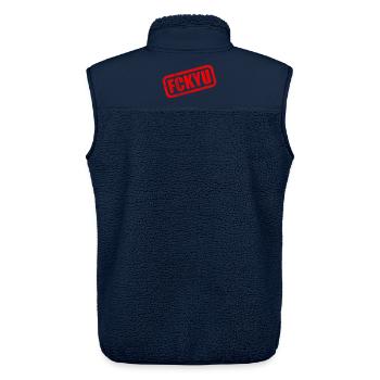 FCKYU Steuer-ID - Unisex Sherpaweste von Stanley/Stella - Navy - Hinten - AI Model Male 178 light (178cm)