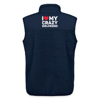 Ich liebe das Valentinstagsgeschenk meiner verrückten Freundin - Unisex Sherpaweste von Stanley/Stella - Navy - Hinten - AI Model Male 178 light (178cm)