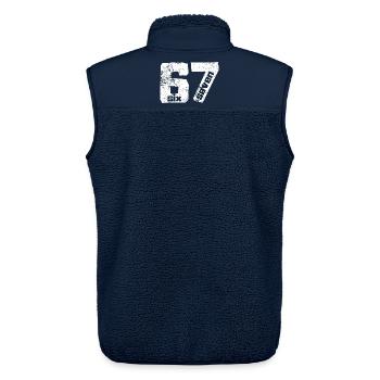 67 Six Seven - Unisex Sherpaweste von Stanley/Stella - Navy - Hinten - AI Model Male 178 light (178cm)