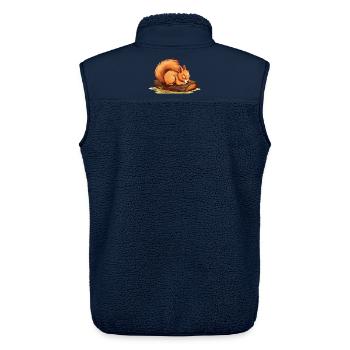 Eichhörnchen Süß Niedlich Baby Kinder Tier Cartoon - Unisex Sherpaweste von Stanley/Stella - Navy - Hinten - AI Model Male 178 light (178cm)