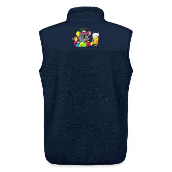 Party Maus mit Bier - Unisex Sherpaweste von Stanley/Stella - Navy - Hinten - AI Model Male 178 light (178cm)