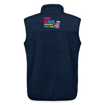 Geschlechterenthüllung Babyparty Rosa oder Blaue Oma - Unisex Sherpaweste von Stanley/Stella - Navy - Hinten - AI Model Male 178 light (178cm)