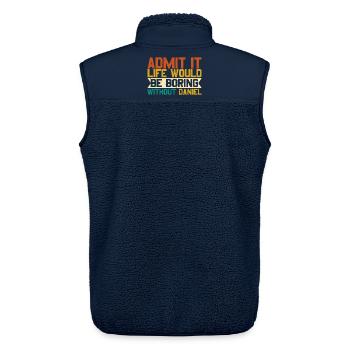 Gib es zu, das Leben ohne Daniel wäre Daniel langweilig. - Unisex Sherpaweste von Stanley/Stella - Navy - Hinten - AI Model Male 178 light (178cm)