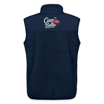 Ciao Bella - Unisex Sherpaweste von Stanley/Stella - Navy - Hinten - AI Model Male 178 light (178cm)