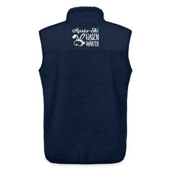 Apres Ski Lehrer APRES-SKI HASEN WÄRTER LUSTIG - Unisex Sherpaweste von Stanley/Stella - Navy - Hinten - AI Model Male 178 light (178cm)