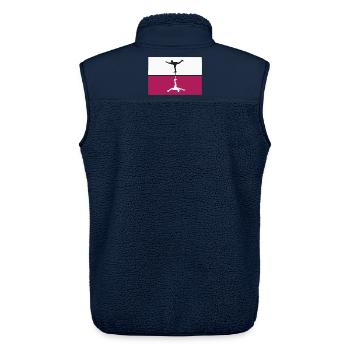 Acrobaties en freerun en équilibre parkour - Veste sans manches sherpa unisexe Stanley/Stella - marine - Dos - AI Model Male 178 light (178cm)